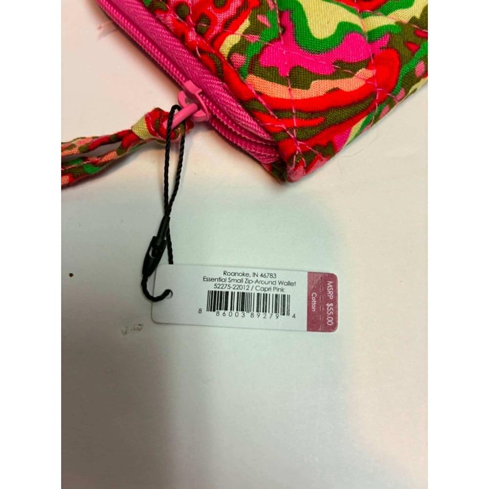 Vera Bradley Zip Wallet Womens Capri Pink Paisley Quilted Cotton 52275-22012 - Picture 2 of 6